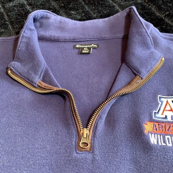 University of Arizona Wildcats Men's 1/4 Zip Blue Long Sleeve Sweater Size XL - Picture 7 of 11
